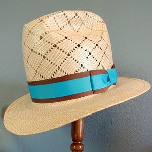 American Hat Co. Patchwork 2.5" Brim Straw Hat
